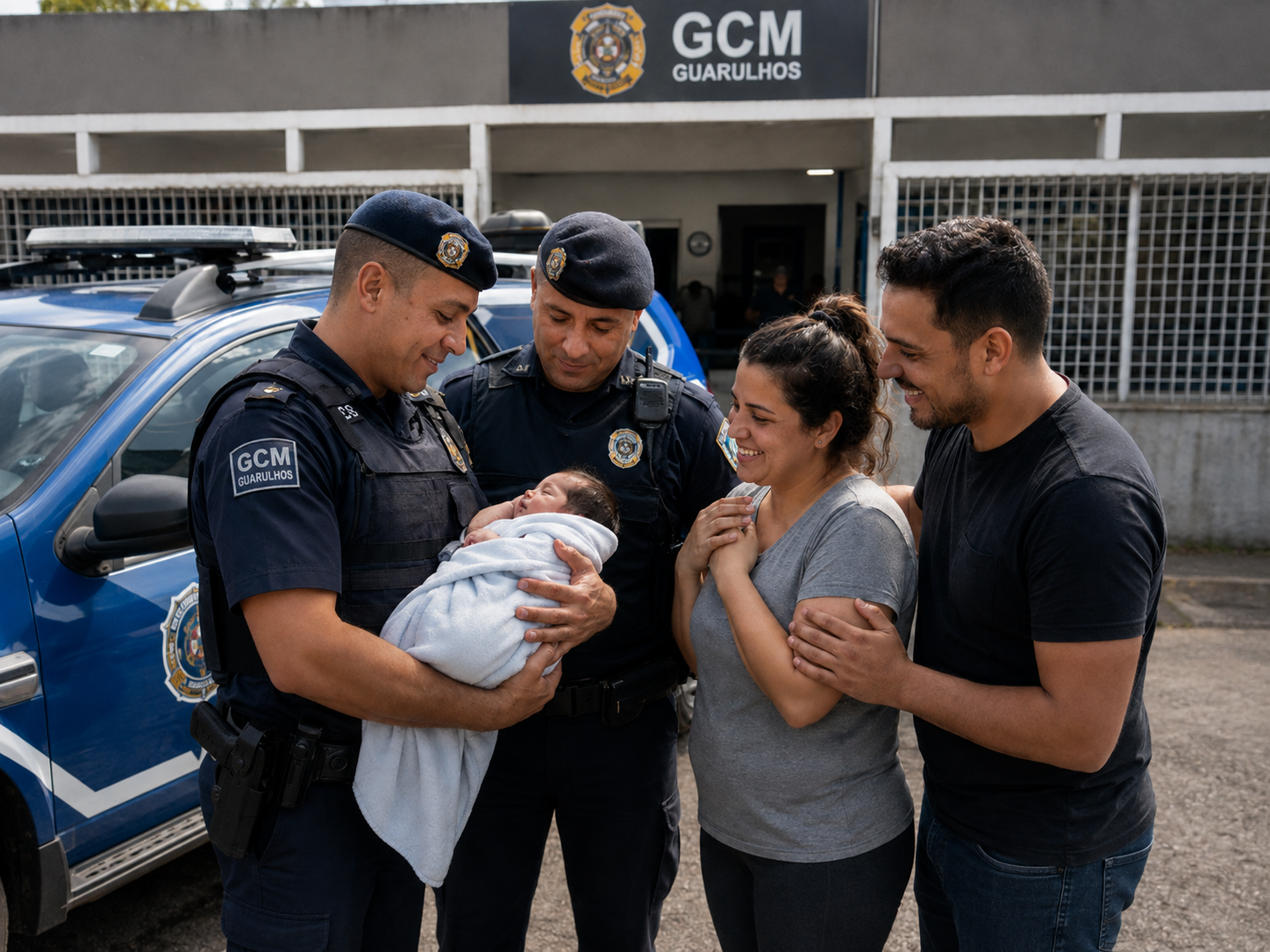 Ação rápida da GCM salva bebê de 20 dias após engasgo no Soberana