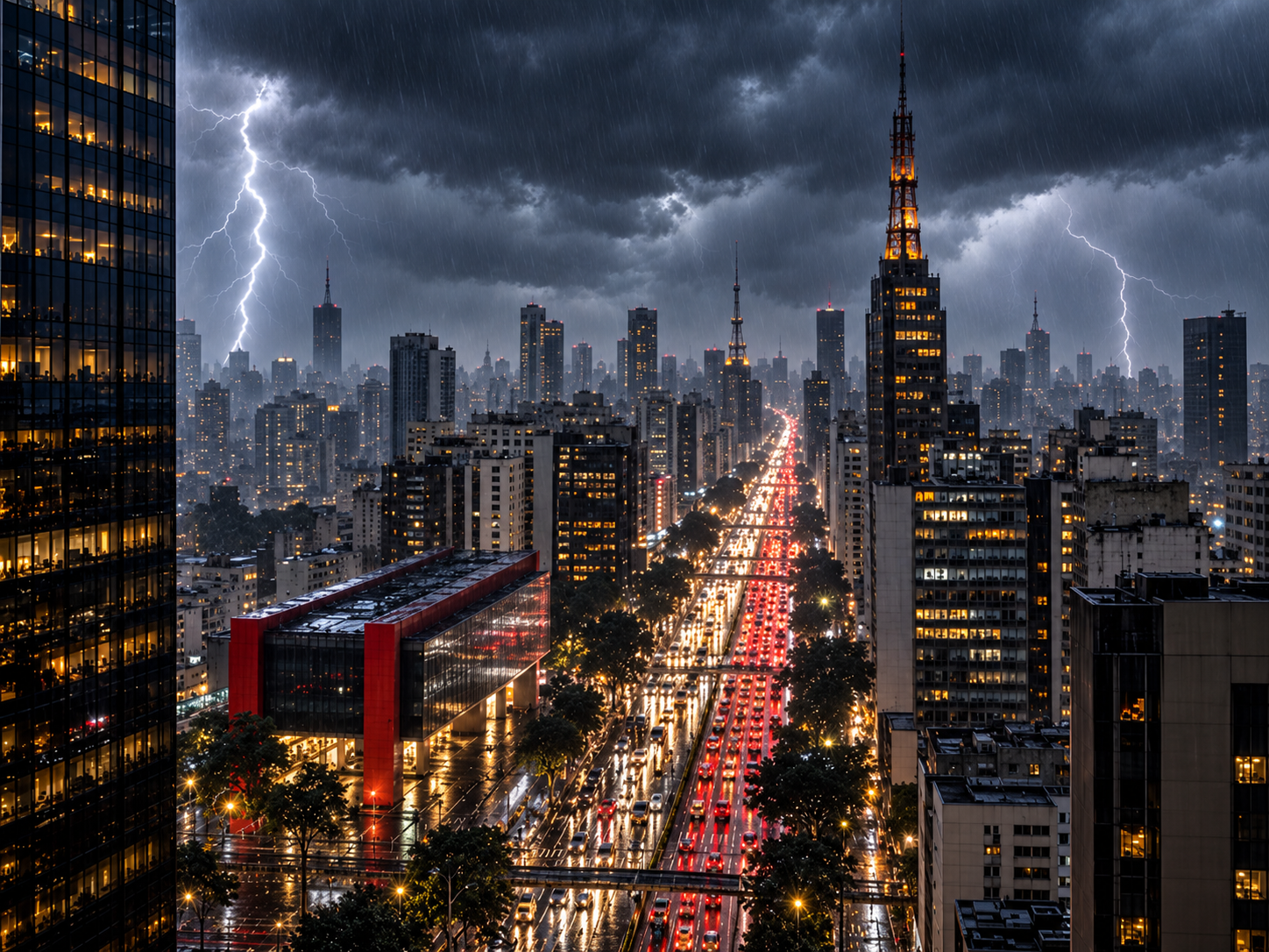 Defesa Civil alerta para chuva forte, raios, vento e risco de granizo em Guarulhos